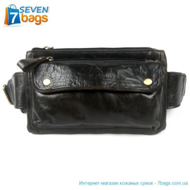 Calfskin belt bag, black minimalism