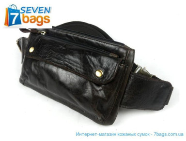 Calfskin belt bag, black minimalism
