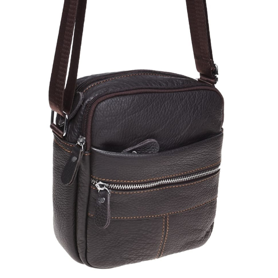 Чоловіча шкіряна сумка Borsa Leather K11020-brown