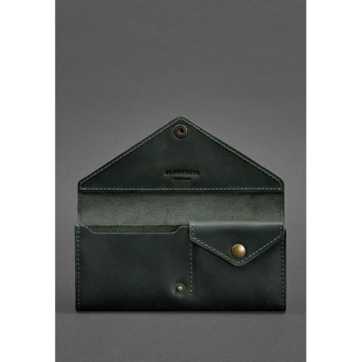 Шкіряний жіночий гаманець Керрі 1.0 зелений Crazy Horse
