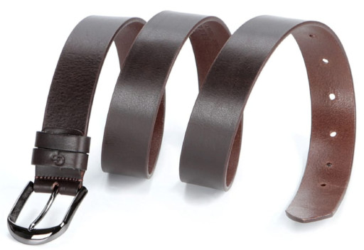 Стильний шкіряний ремінь італійського якості GRANDE PELLE 00770 Коричневий