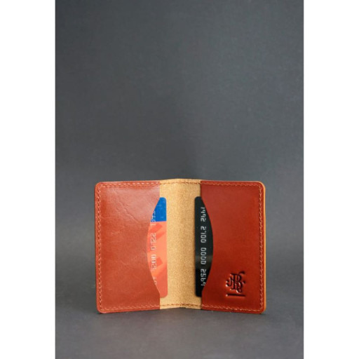 Шкіряний кард-кейс (візитниця) 6.0 світло-коричневий