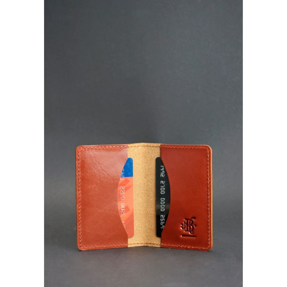 Шкіряний кард-кейс (візитниця) 6.0 світло-коричневий