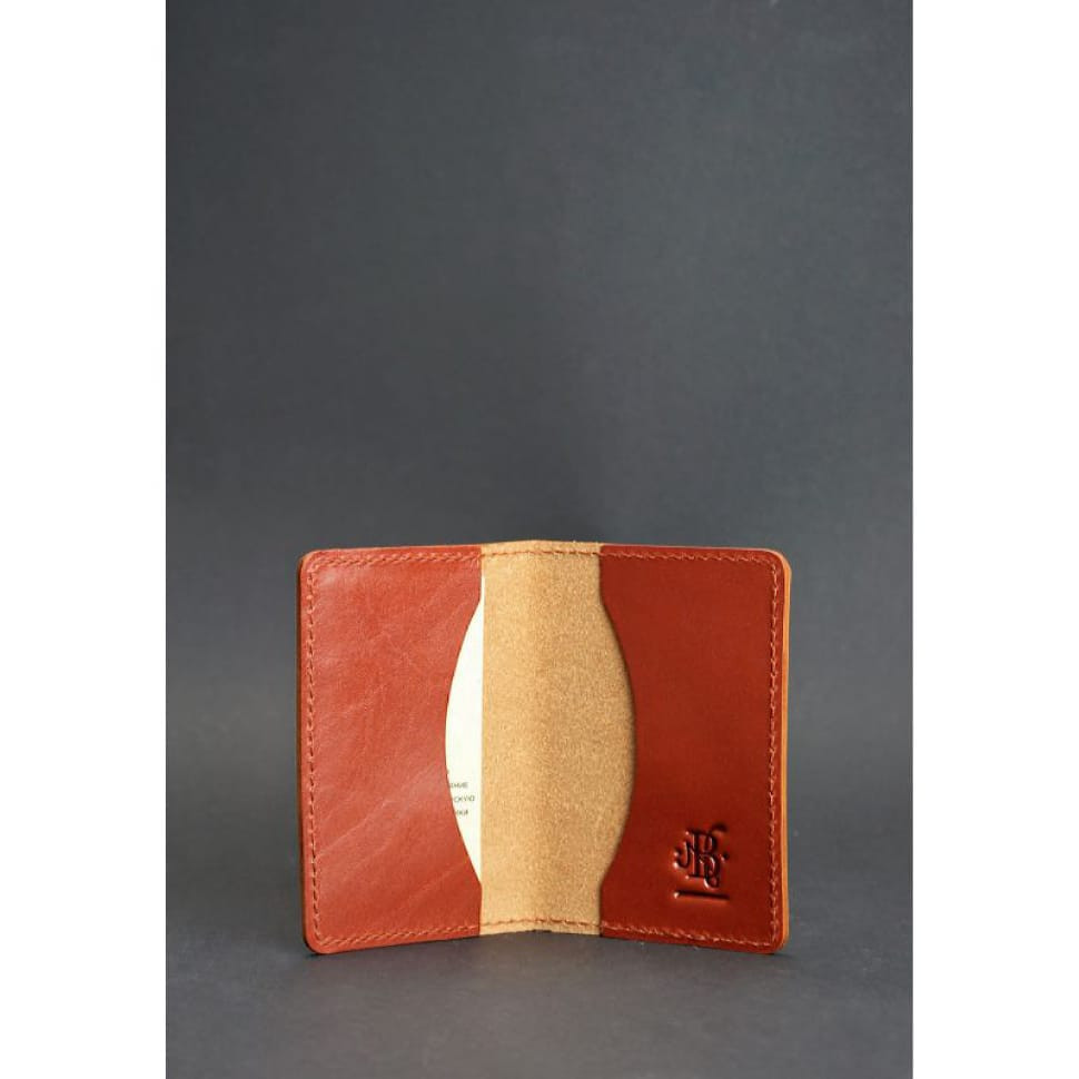 Шкіряний кард-кейс (візитниця) 6.0 світло-коричневий