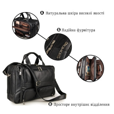 Сумка мужская Vintage 14379 Черная
