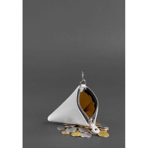 Жіноча шкіряна монетниця 2.0 Піраміда біла