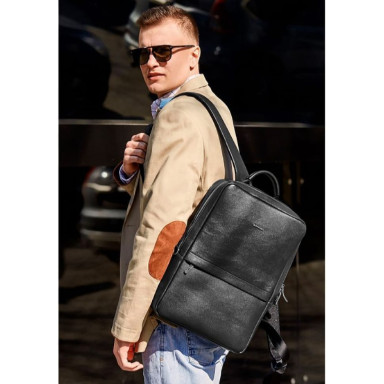 Foster Men's Black Leather Backpack