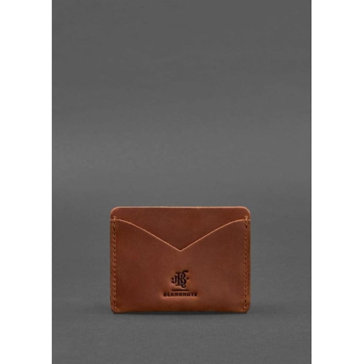 Шкіряна візитниця 5.0 світло-коричнева Crazy Horse