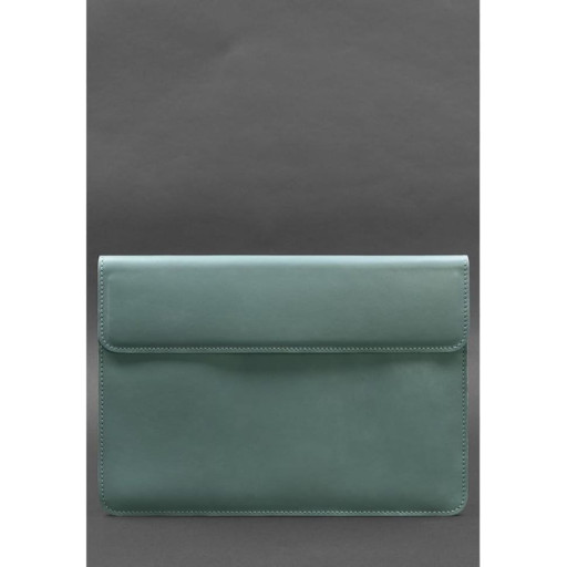 Шкіряний чохол-конверт на магнітах для MacBook 16 дюйм Бірюзовий