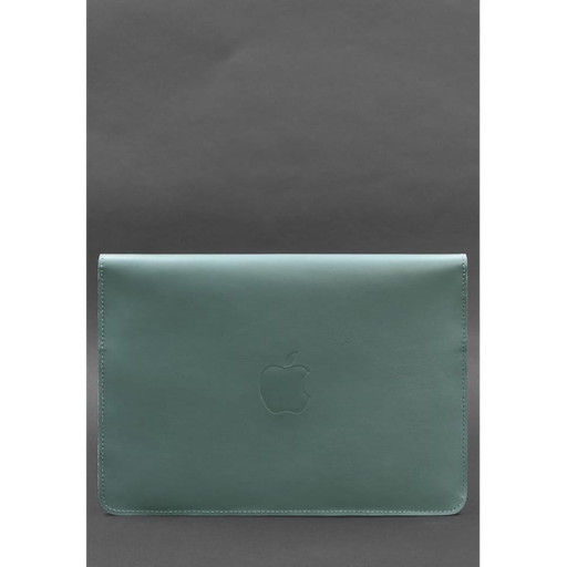 Шкіряний чохол-конверт на магнітах для MacBook 16 дюйм Бірюзовий