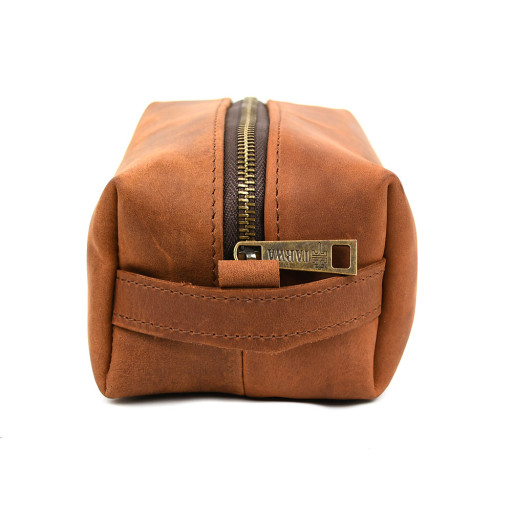 Шкіряний несесер косметичка TARWA RB-8031-4lx коньячна, розмір S