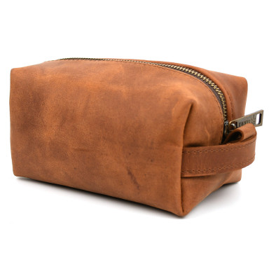 Leather vanity case TARWA RB-8031-4lx cognac, size S