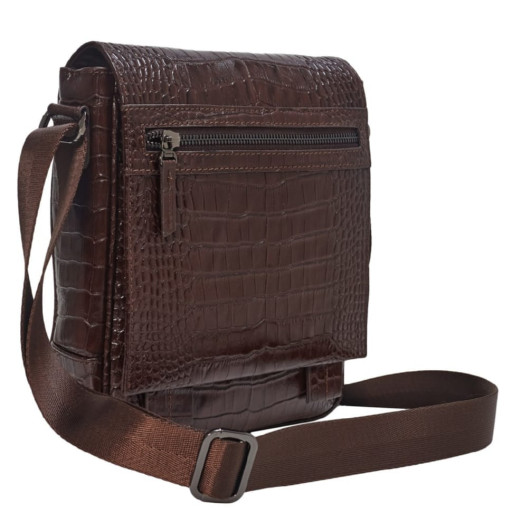 Барсетка м'яка BOND 1107-355 коричневий кроко