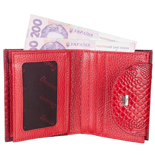 Кошелек женский кожаный Desisan 755-500 красный узор
