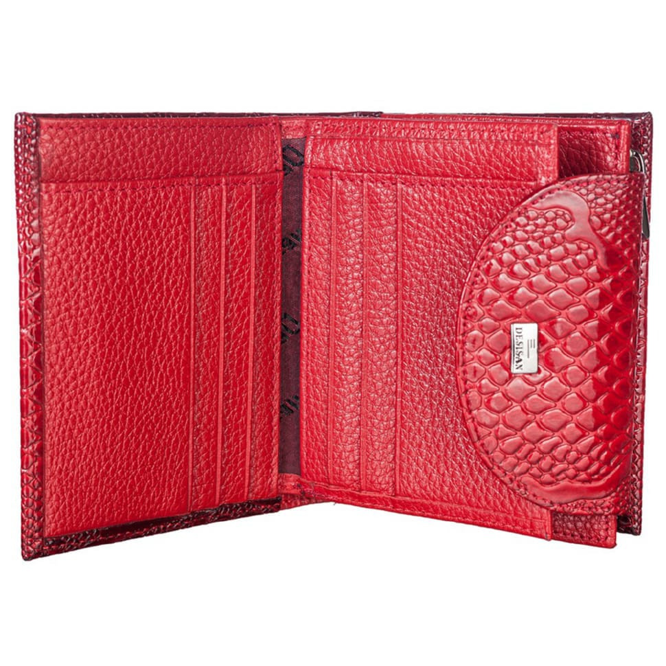 Кошелек женский кожаный Desisan 755-500 красный узор