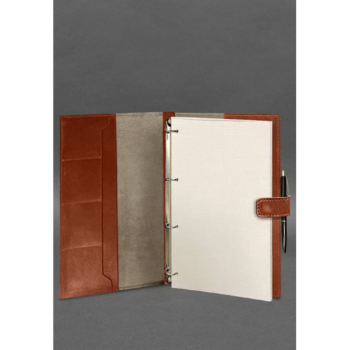 Шкіряний блокнот А4 (софт-бук) 9.2 світло-коричневий Краст