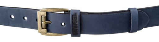 Чоловічий ремінь SHVIGEL 11258 шкіряний Синій