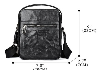 Кожаная барсетка через плечо мужская Bexhill BX6096 Black
