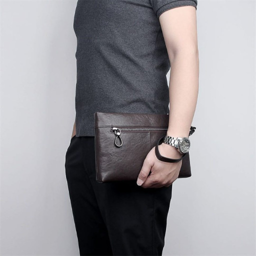 Стильний шкіряний клатч для чоловіків JD C010LC коричневий