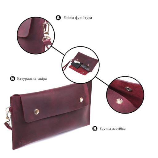 Винтажная женская тревел-косметичка Shvigel 16429 Бордовый