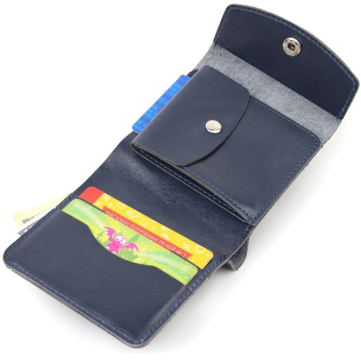 Зручне портмоне із натуральної шкіри Shvigel 16622 Синій