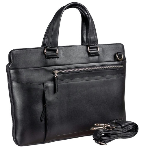 М'який портфель шкіряний BOND 1132-101 чорний