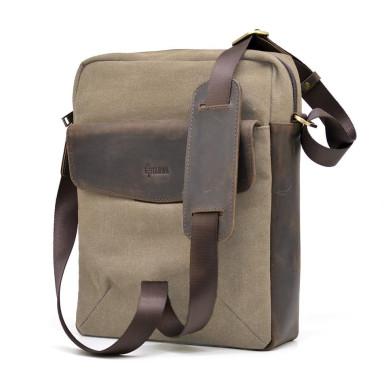 Mens canvas crossbody bag TARWA RSc-1810-4lx