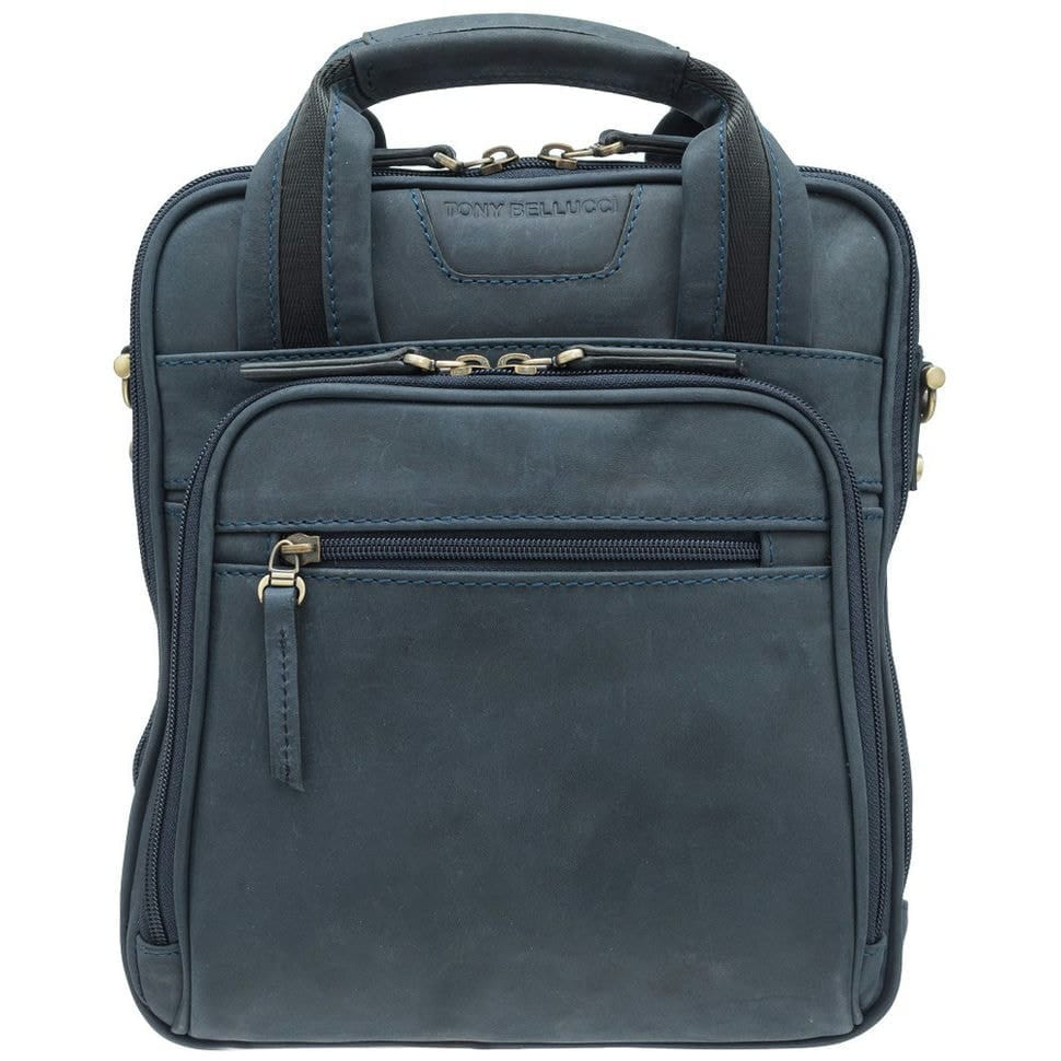 Барсетка м'яка шкіряна Tony Bellucci 5049-03 синій нубук