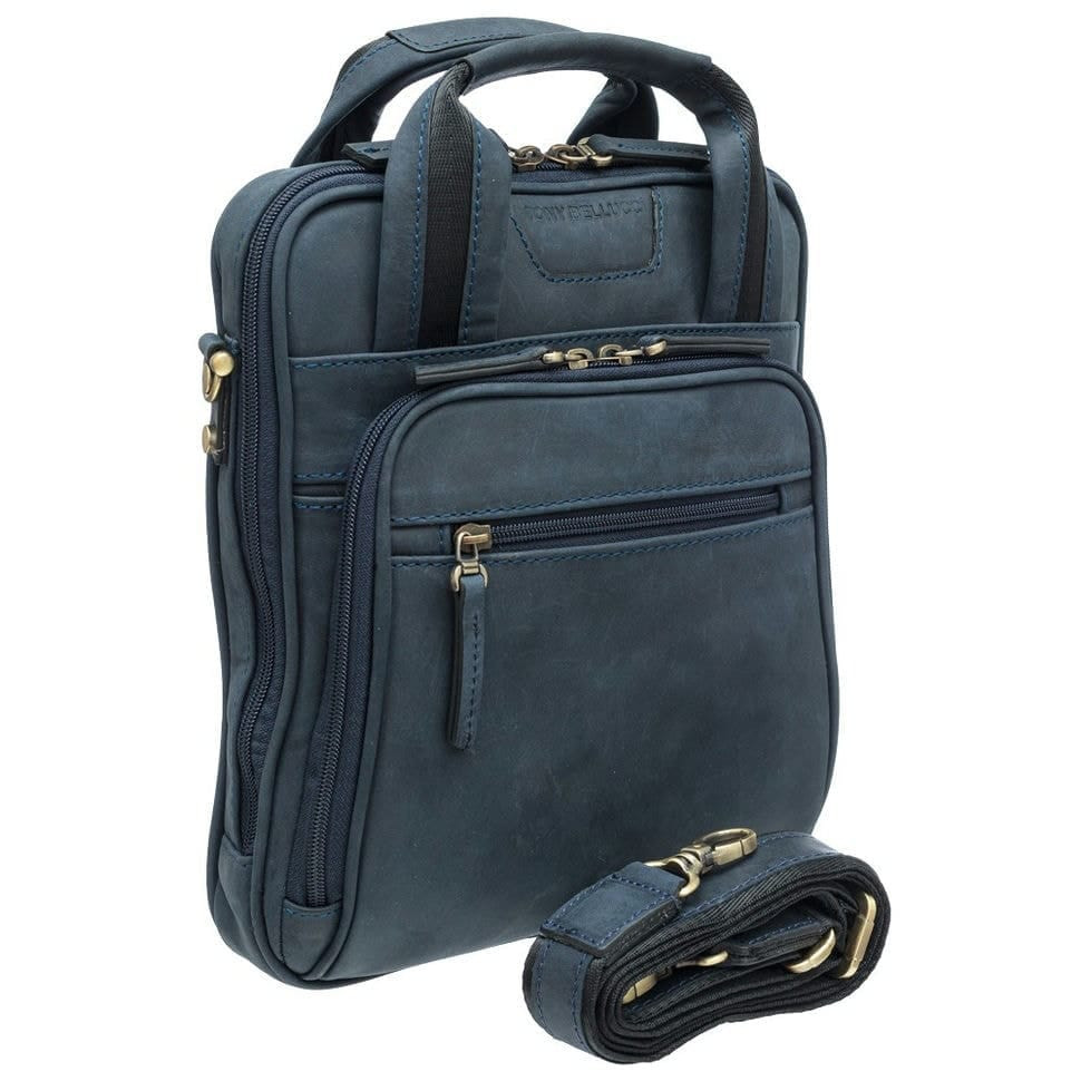 Барсетка м'яка шкіряна Tony Bellucci 5049-03 синій нубук