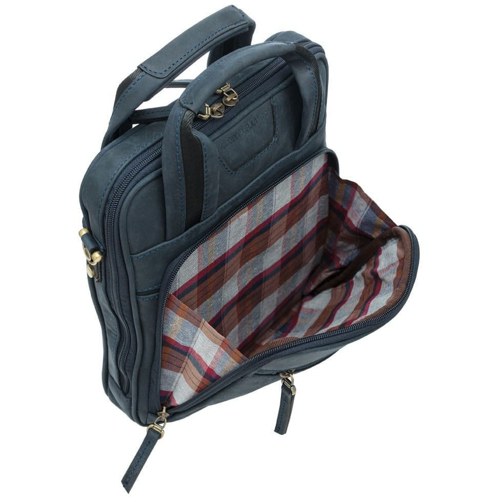 Барсетка м'яка шкіряна Tony Bellucci 5049-03 синій нубук