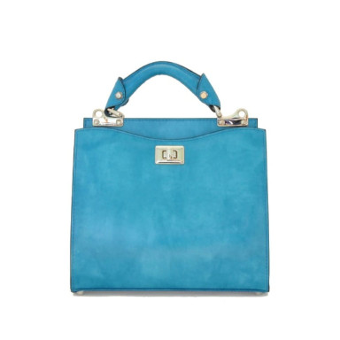 Pratesi RSB150/26 - Anna Maria Luisa de' Medici Small Lady Bag in cow leather Radica Sky-Blue