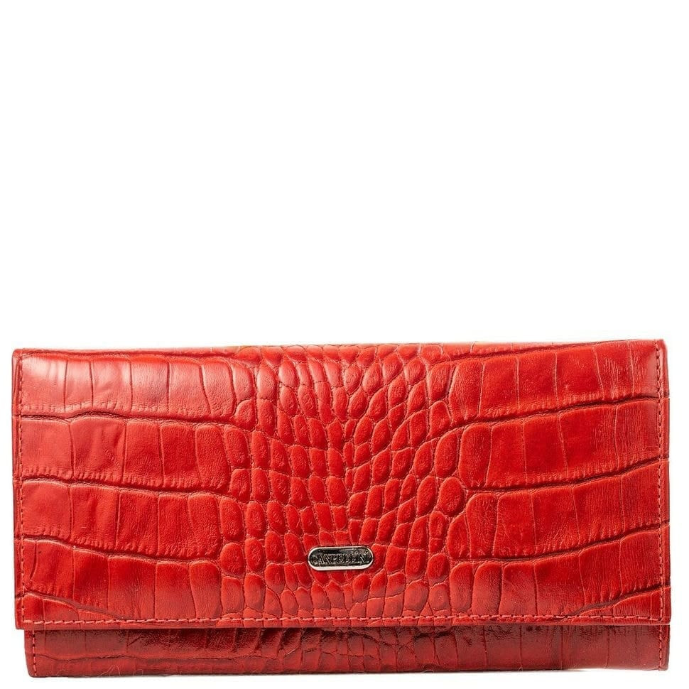 Гаманець жіночий шкіряний CANPEL 2035-85 червоний кроко