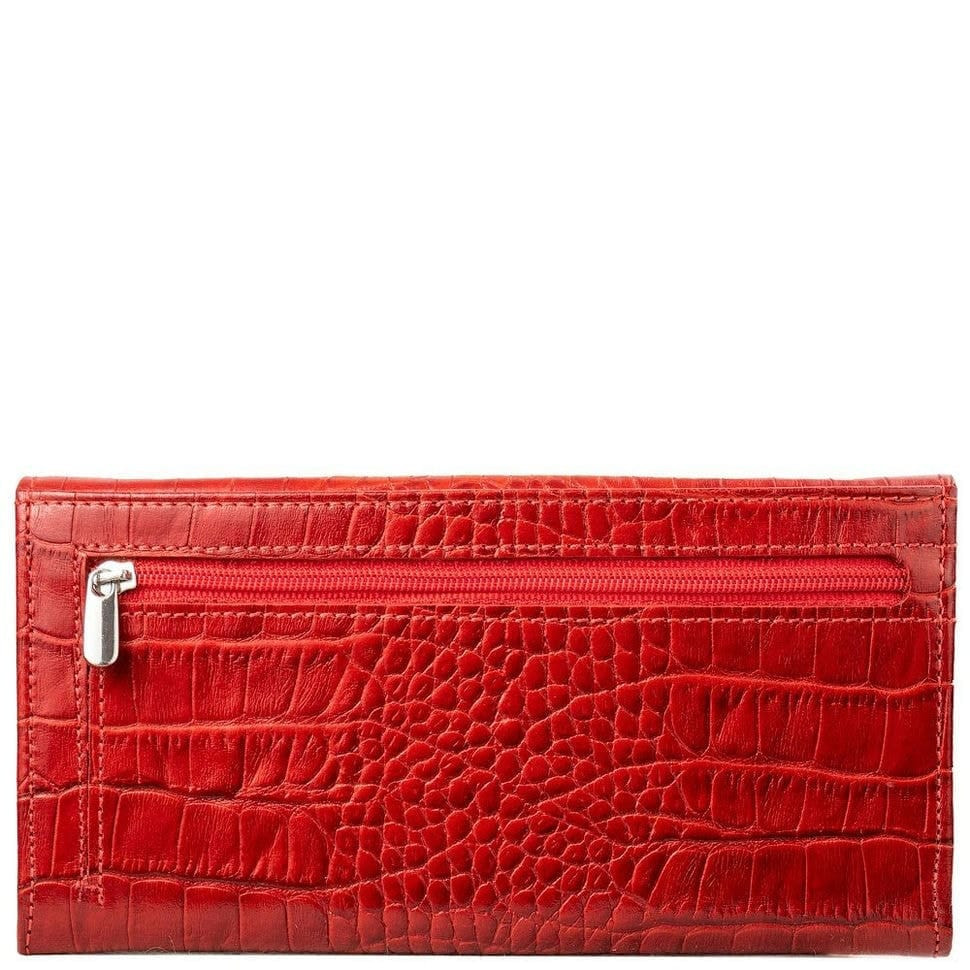 Гаманець жіночий шкіряний CANPEL 2035-85 червоний кроко