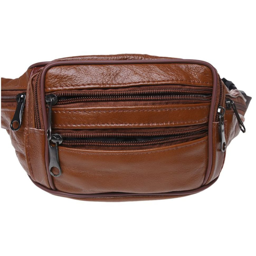 Чоловіча поясна сумка шкіряна Keizer K1166-brown