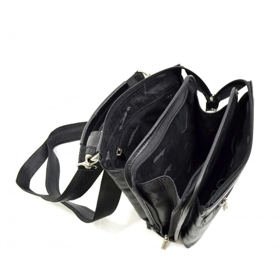 Барсетка мягкая кожаная DESISAN 1342-01 черный мелкий флотар