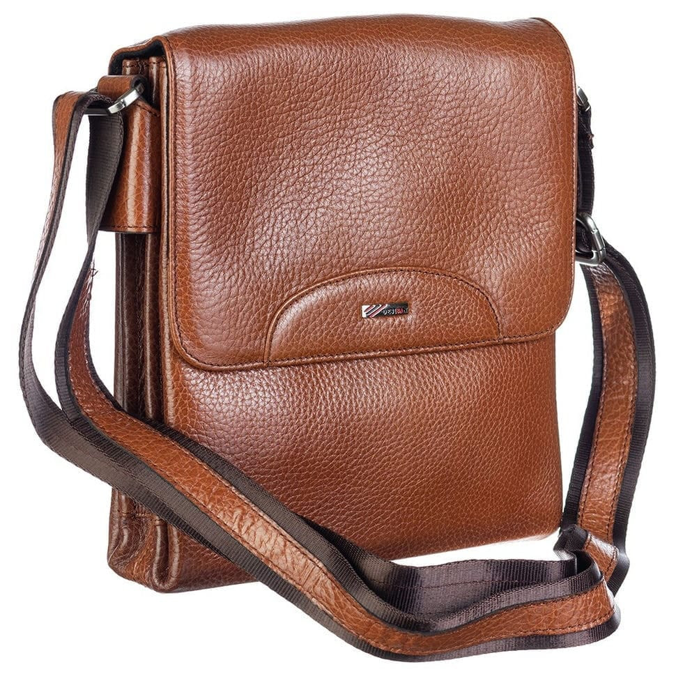 Барсетка мягкая кожаная DESISAN 350-015 рыжий флотар