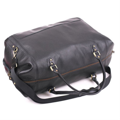Travel bag-satchel black leather Mtravel_4 Manufatto