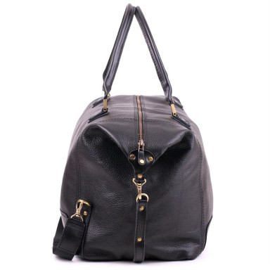 Travel bag-satchel black leather Mtravel_4 Manufatto