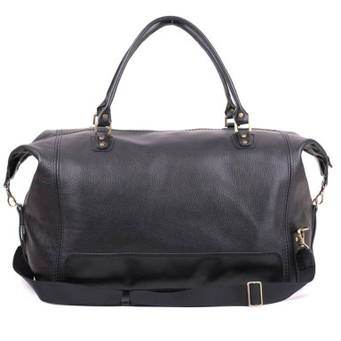 Travel bag-satchel black leather Mtravel_4 Manufatto