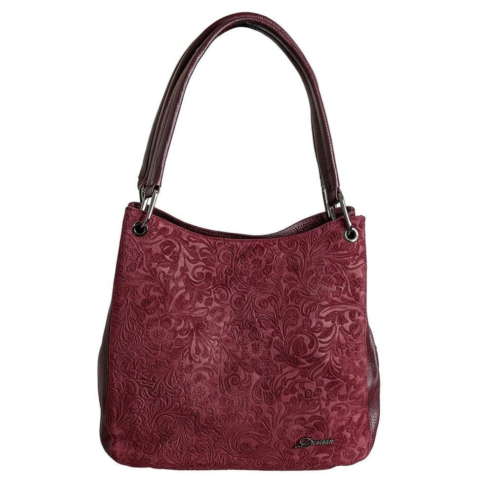 Сумка жіноча шкіряна Desisan 582-218 бордо замш