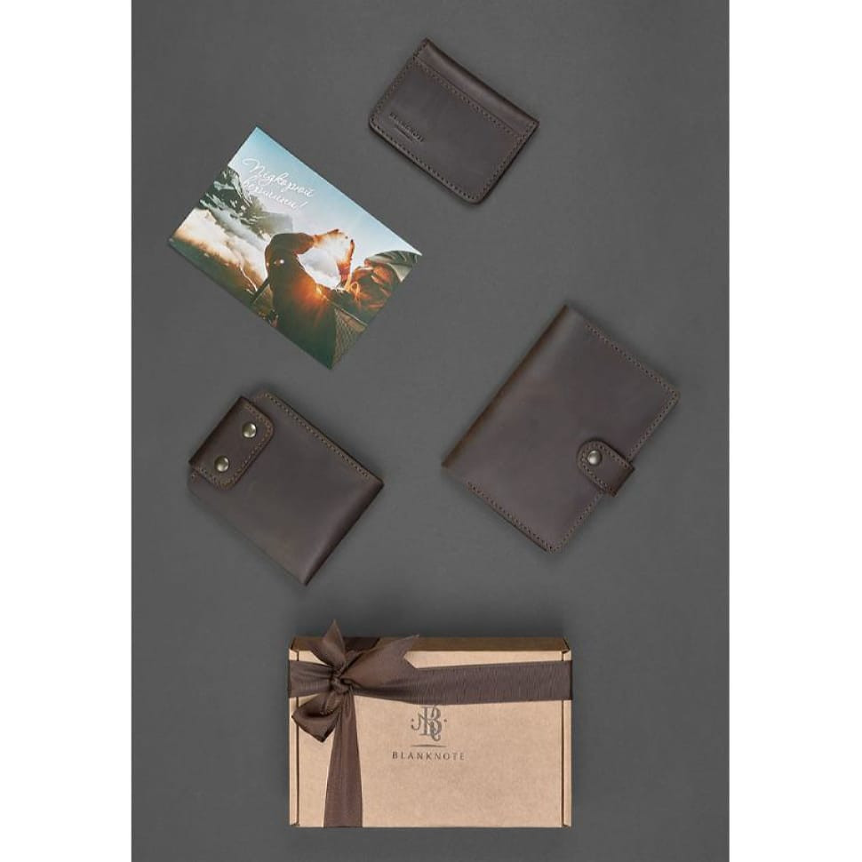 Чоловічий подарунковий набір шкіряних аксесуарів Ліон