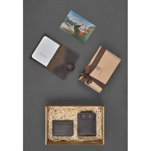 Чоловічий подарунковий набір шкіряних аксесуарів Ліон