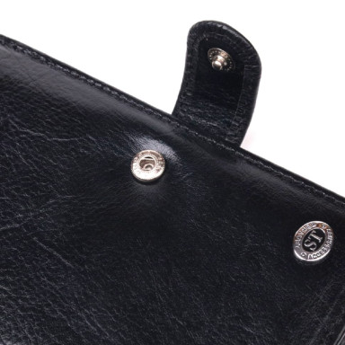 Вертикальный мужской бумажник из натуральной кожи ST Leather 19406 Черный