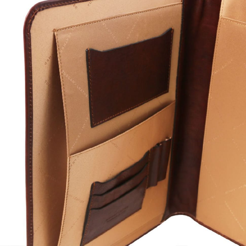 Шкіряна папка для документів на кнопці Adriano Tuscany TL141275