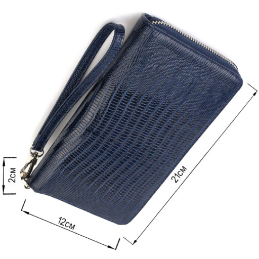 Місткий клатч для жінок із натуральної шкіри з тисненням CANPELLINI 21919 Синій