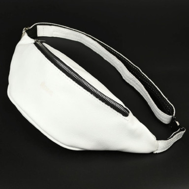 White leather waist bag TARWA GS-3035-3md
