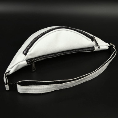 White leather waist bag TARWA GS-3035-3md