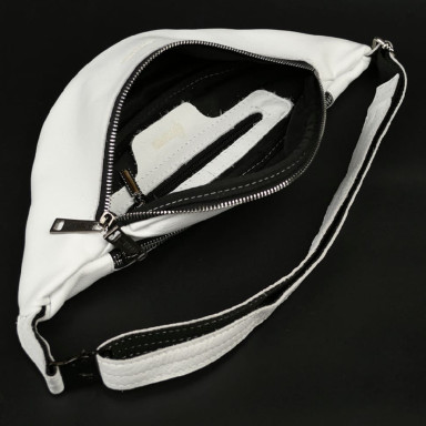 White leather waist bag TARWA GS-3035-3md