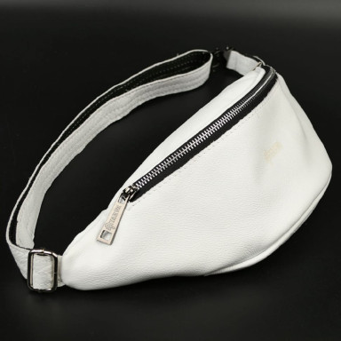 White leather waist bag TARWA GS-3035-3md