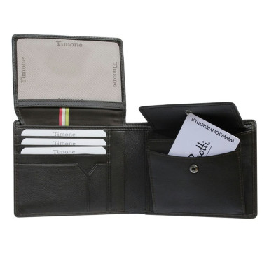 Leather wallet Timone intrecciato 12012 moro brown